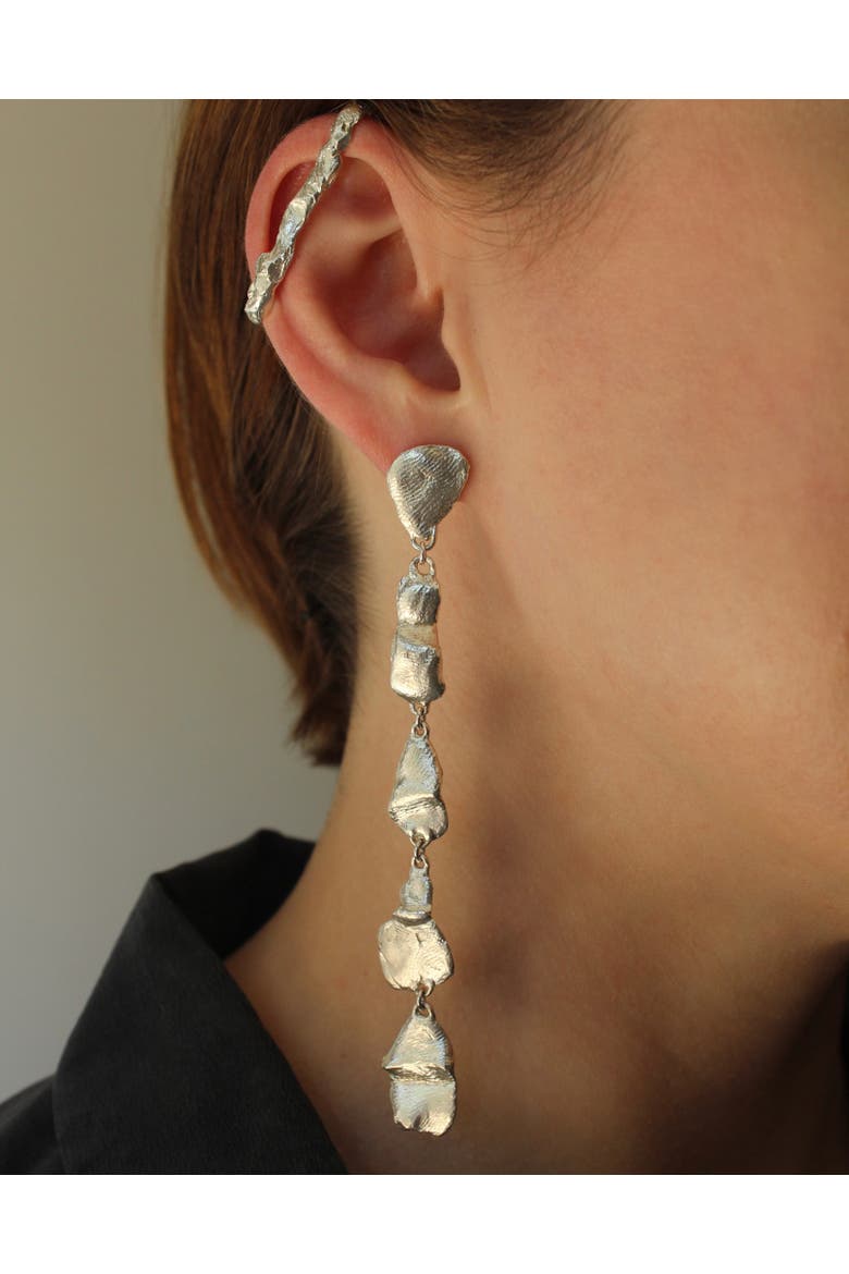 Hyades Silver Drop Earrings, Alternate, color, Sterling Silver