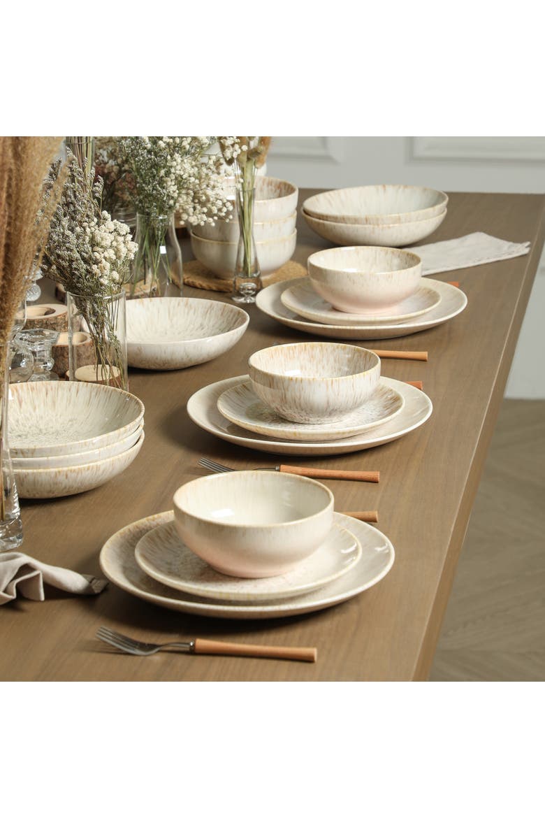 Riley 32-Piece Dinnerware Set Stoneware, Service for 8, Alternate, color, Sand