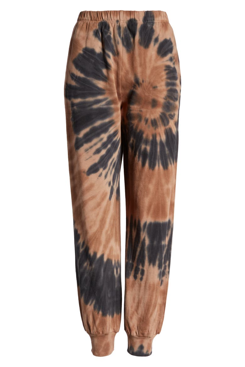 Knit Joggers, Alternate, color, BLACK- BROWN TIE DYE