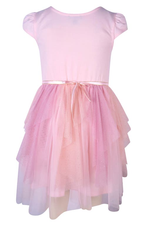 Zunie Kids' Sequin Rainbow Tiered Dress In Pink Multi
