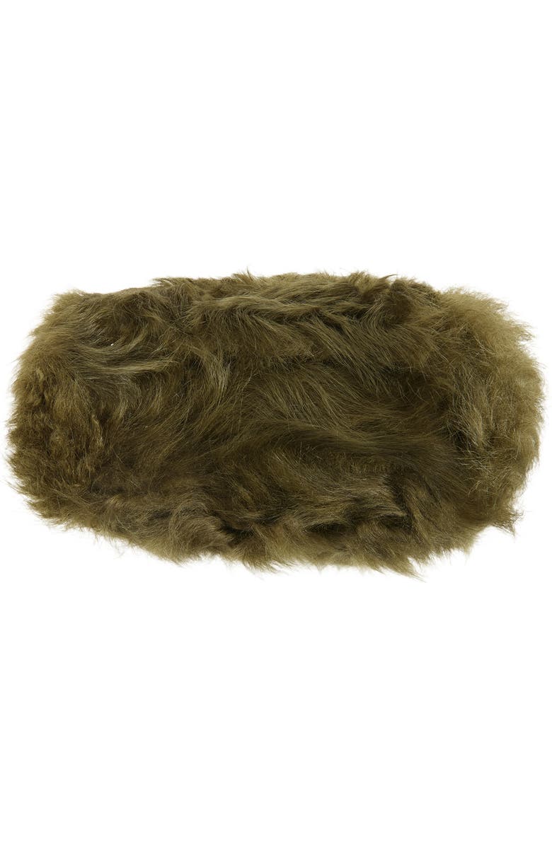 Anya Hindmarch Mini Eyes Genuine Shearling Crossbody Bag, Alternate, color, Khaki