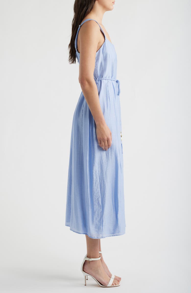 CIEBON Claudia Tie Waist Midi Dress, Alternate, color, Blue