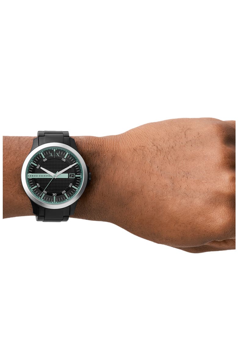 Hampton Black Bracelet Watch, 46mm, Alternate, color, BLACK