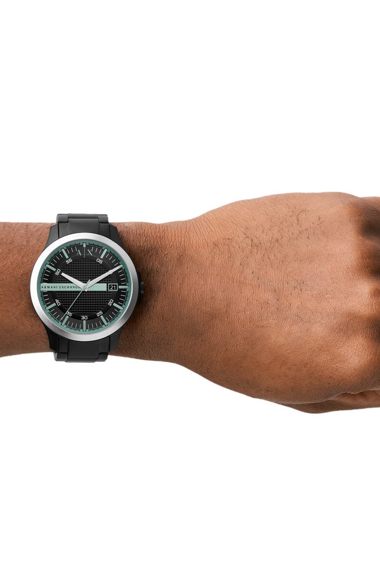 AX Armani Exchange Hampton Black Bracelet Watch, 46mm, Alternate, color, Black