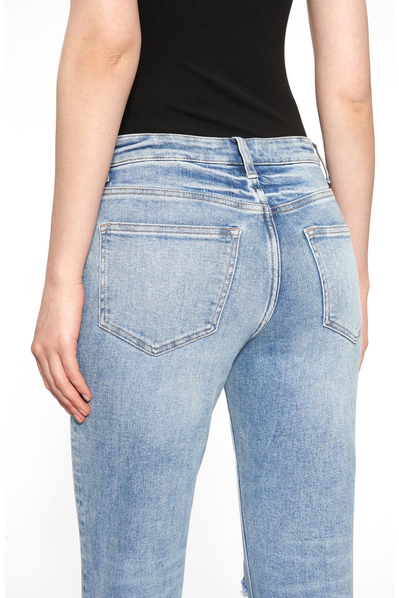High Waist Ripped Straight Leg Jeans, Alternate, color, LIGHT BLUE