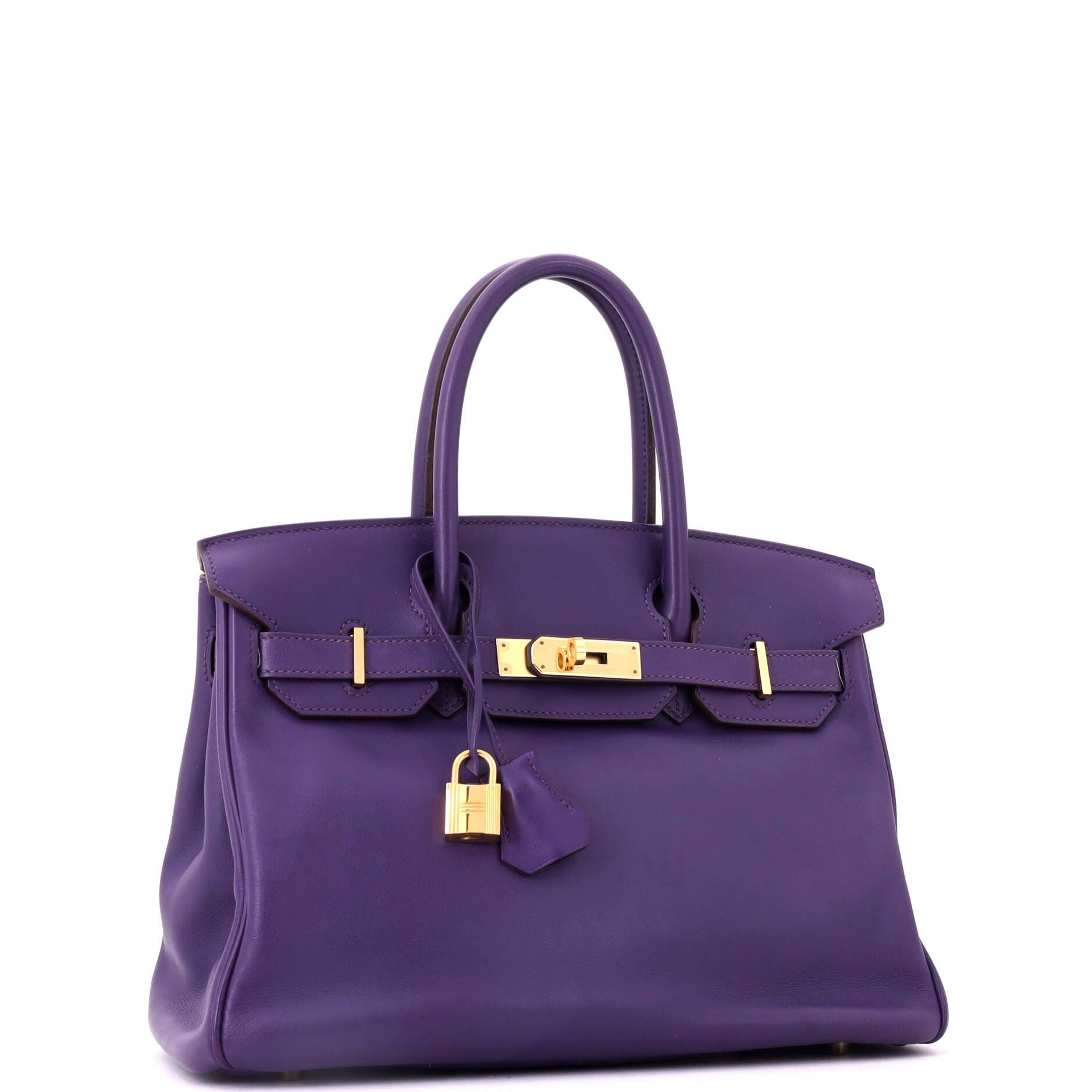Pre-Owned Hermes Birkin Handbag Purple Swift with Gold Hardware 30, Alternate, color, Ultraviolet