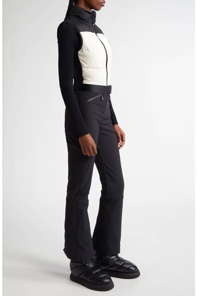 Water Repellent Down Puffer Ski Jumpsuit, Alternate, color, BLACK/ WHITE