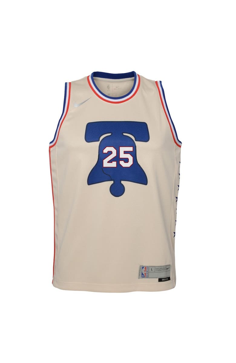 Nike Youth Nike Ben Simmons Cream Philadelphia 76ers 2020/21 Swingman Player Jersey - Earned Edition, Alternate, color, 