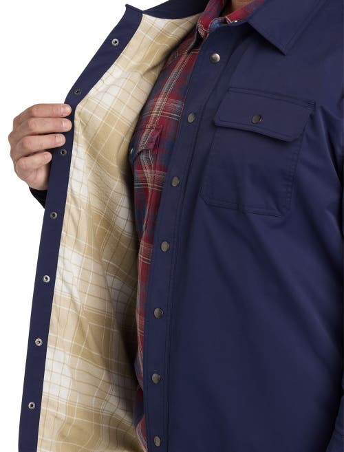 True Nation By Dxl Big & Tall Flannel-lined Shirt Jacket In Evening Blue