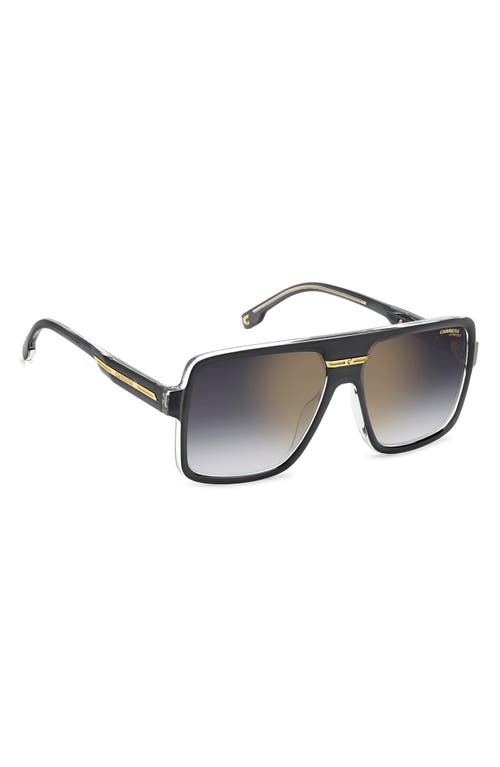 Carrera Eyewear Victory 59mm Gradient Rectangular Flat Top Sunglasses In Grey/grey