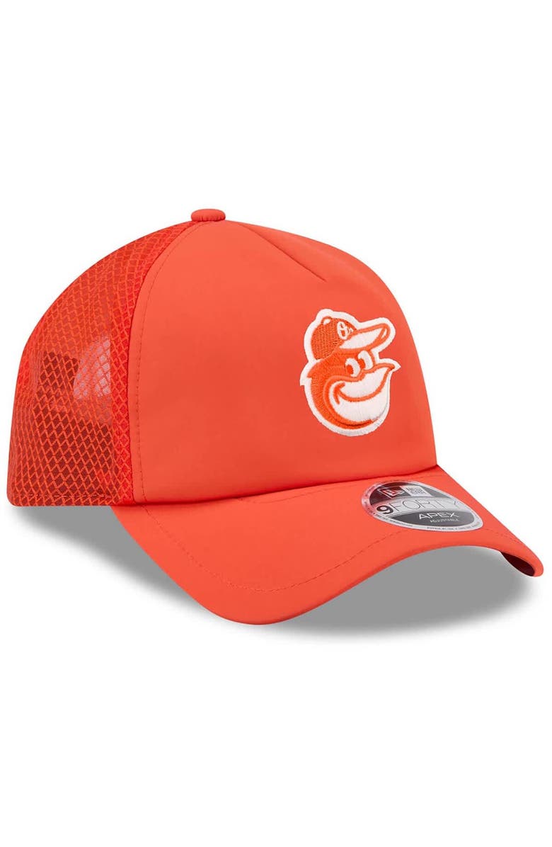 New Era Men's New Era Orange Baltimore Orioles 2026 Batting Practice Apex 9FORTY Adjustable Trucker Hat, Alternate, color, Orange