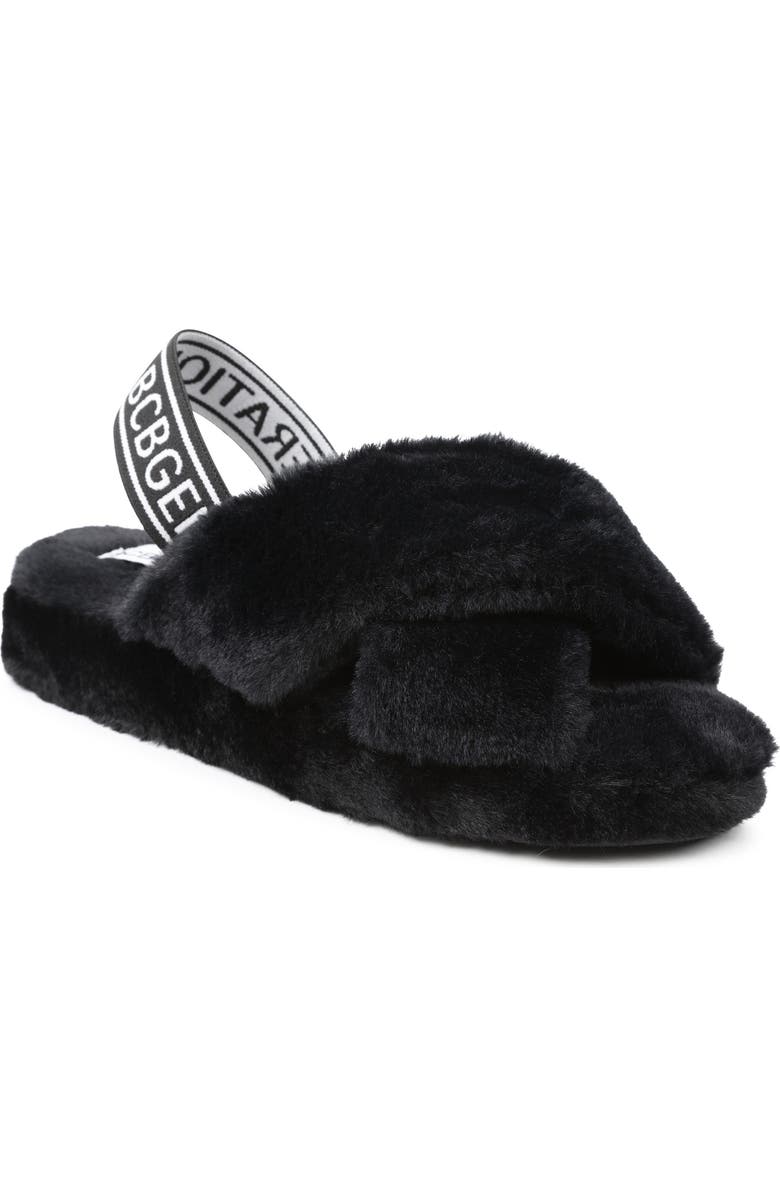 BCBGeneration Soffi Faux Fur Slingback Slipper, Main, color,