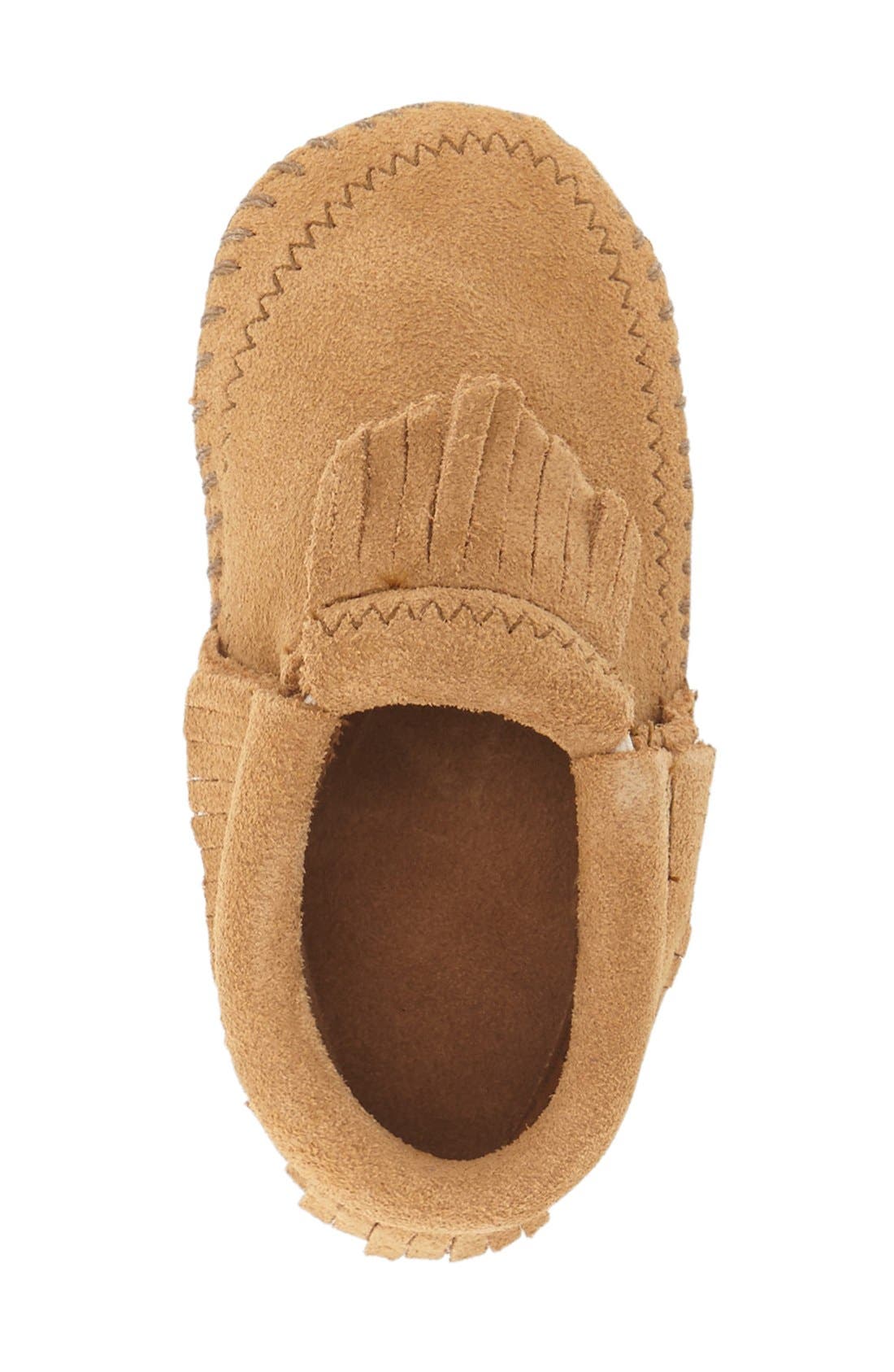 'Riley' Fringe Suede Bootie, Alternate, color, TAUPE SUEDE