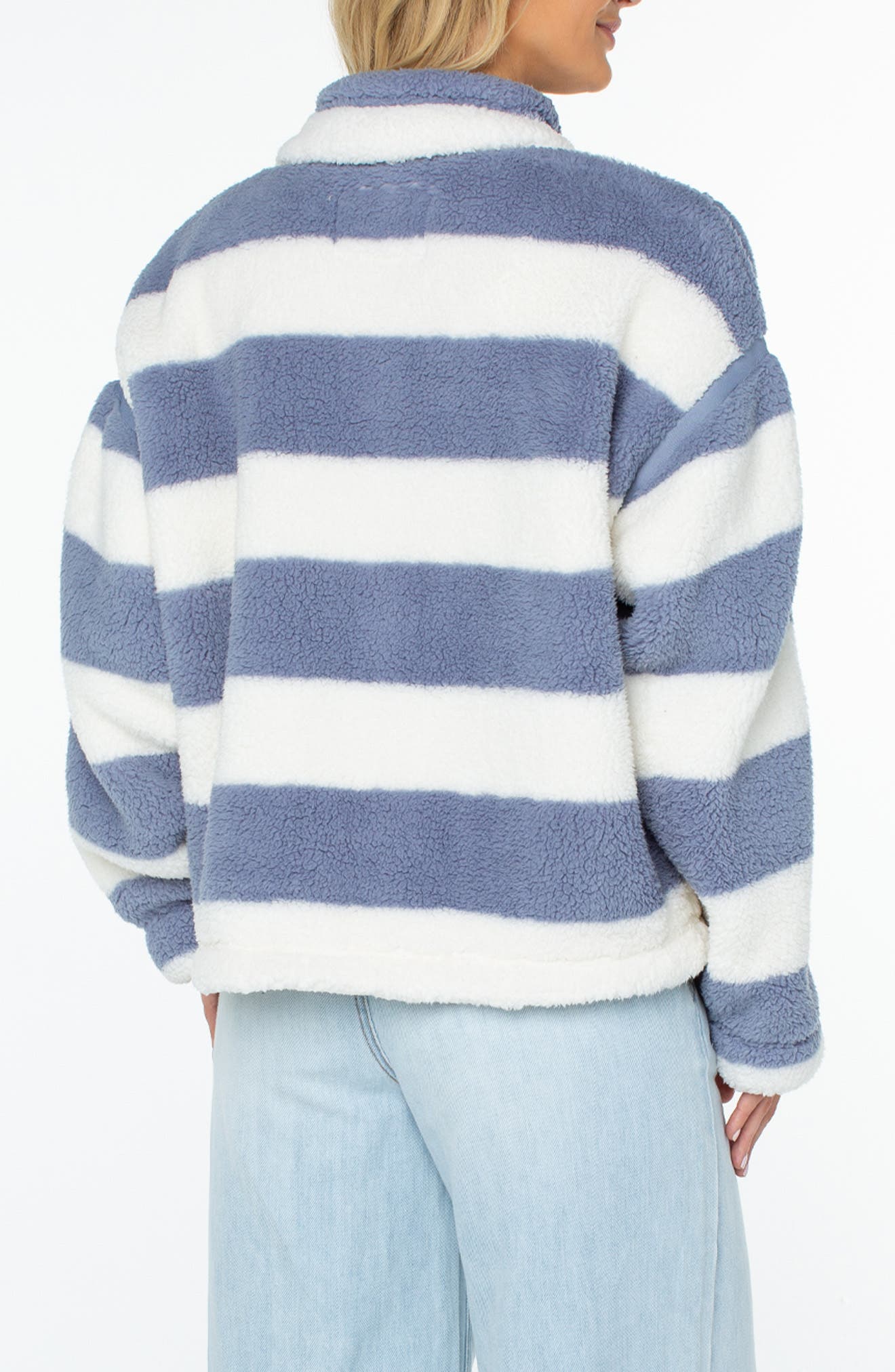 Roxy Wurlie Stripe High Pile Fleece Jacket (Women) | Nordstrom