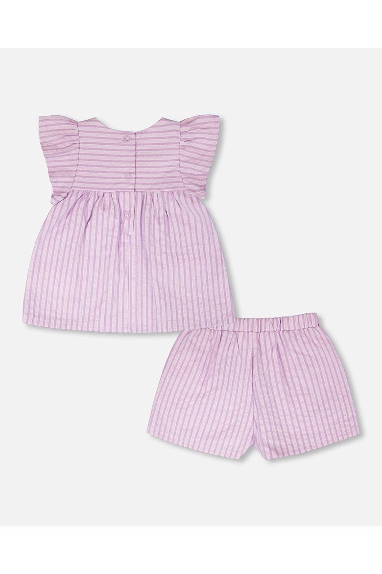 Stripes Top and Short Set, Alternate, color, Lavender Stripes