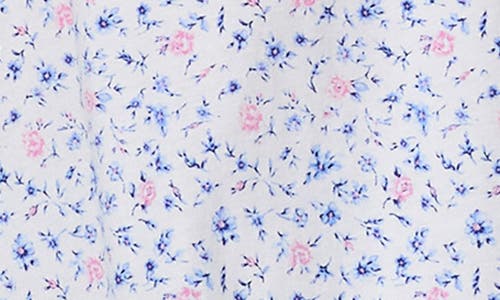 Eileen West Floral Cap Sleeve Jersey Nightshirt In White Ditsy