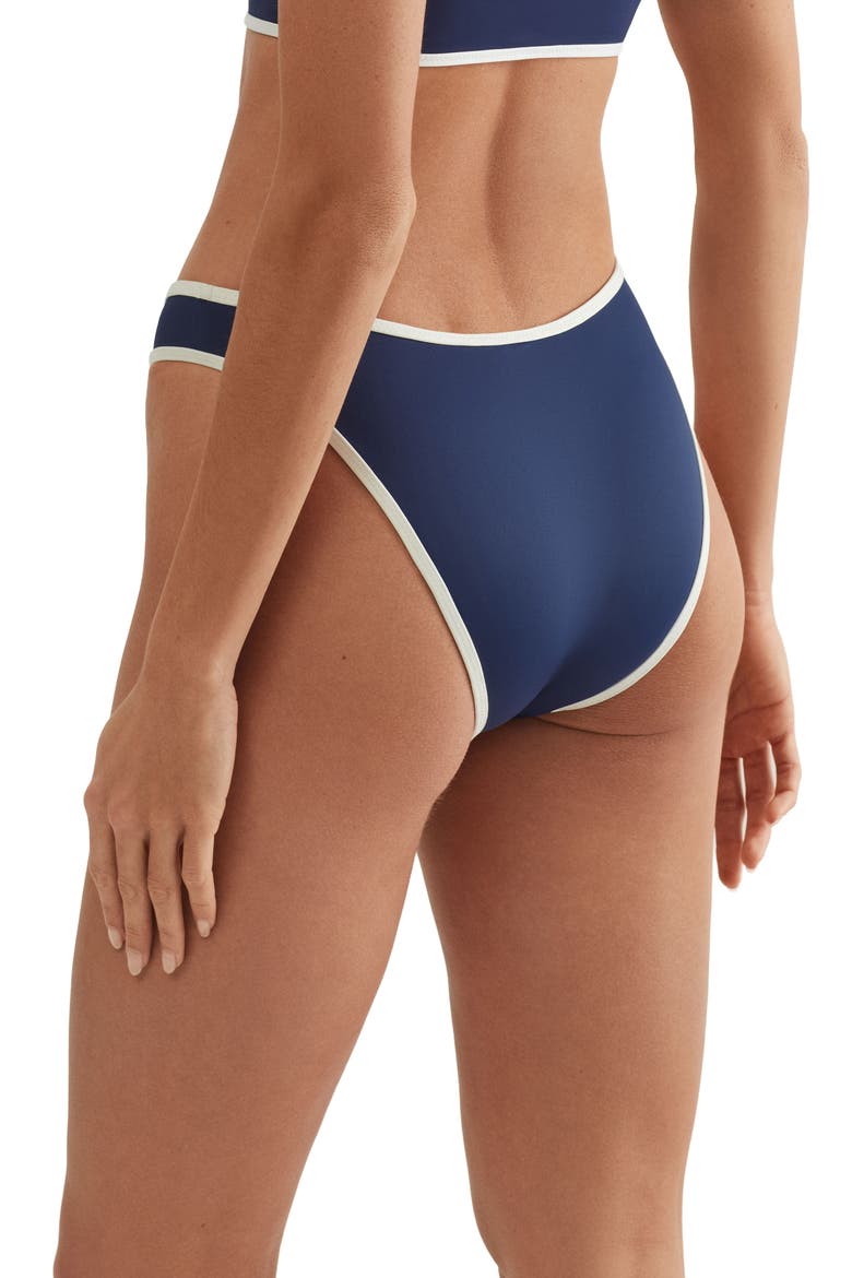 High Cut Scoop Bikini Bottoms, Alternate, color, NAVY
