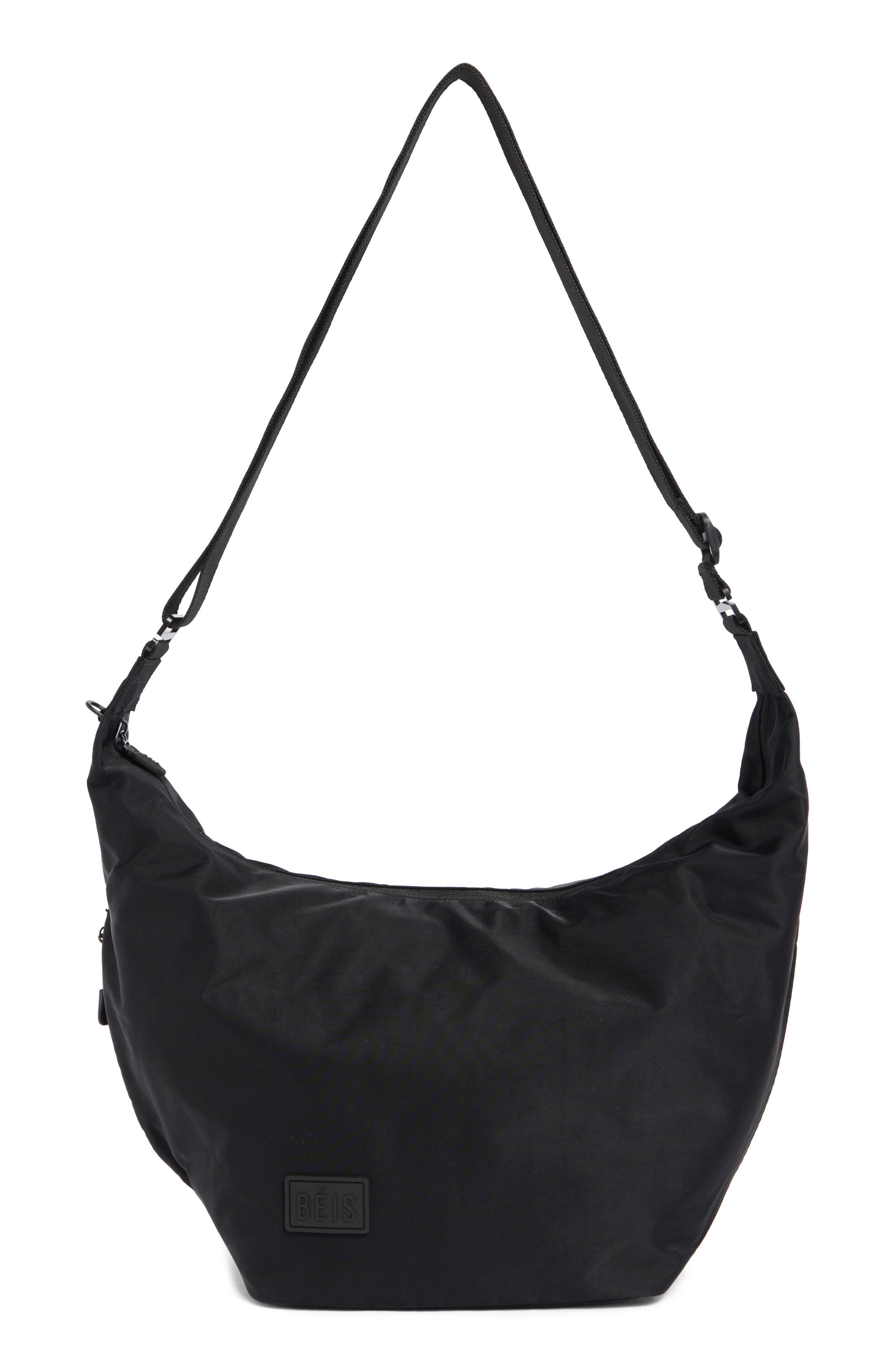 Béis The Crescent Catchall Crossbody Bag, Main, color, Black