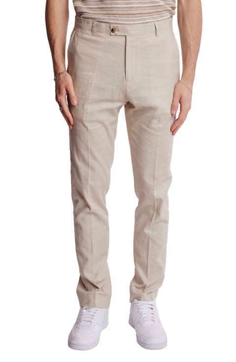 Downing Slim Flat Front Linen Blend Dress Pants (Regular & Big)