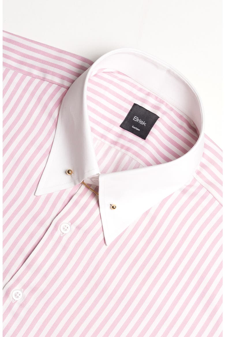 Bengal Twill Stripes Pima Cotton Shirt, Alternate, color, Golden Pin Collar