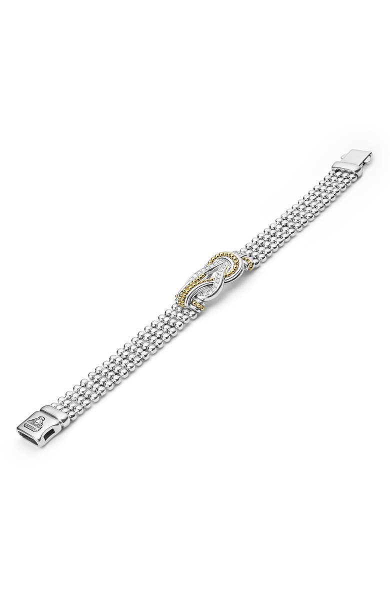 LAGOS Newport Flat Beaded Bracelet, Alternate, color, Diamond