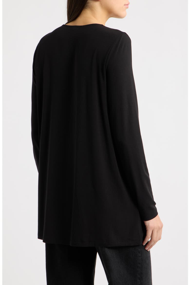 Long Sleeve V-Neck Tunic Top, Alternate, color, BLACK