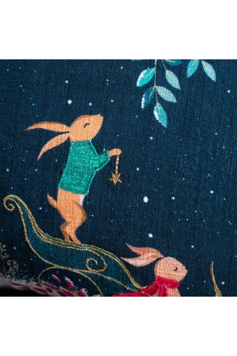 Moonlit Rabbits Kitchen Dishtowel, Alternate, color, Green