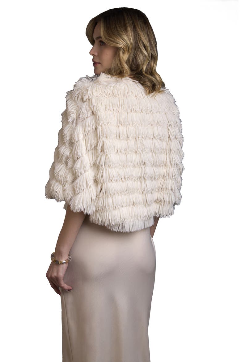 Faux Fur Capelet, Alternate, color, IVORY