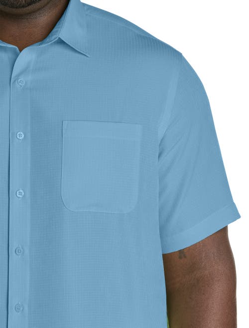 Harbor Bay By Dxl Microfiber Comfort Grid Sport Shirt In Niagara