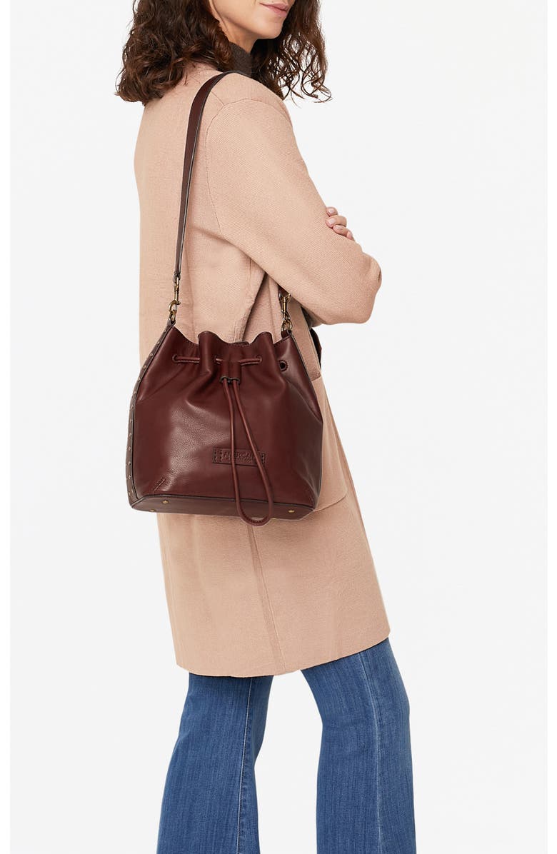 AMERICAN LEATHER CO. Aden Drawstring Leather Shoulder Bag, Alternate, color,