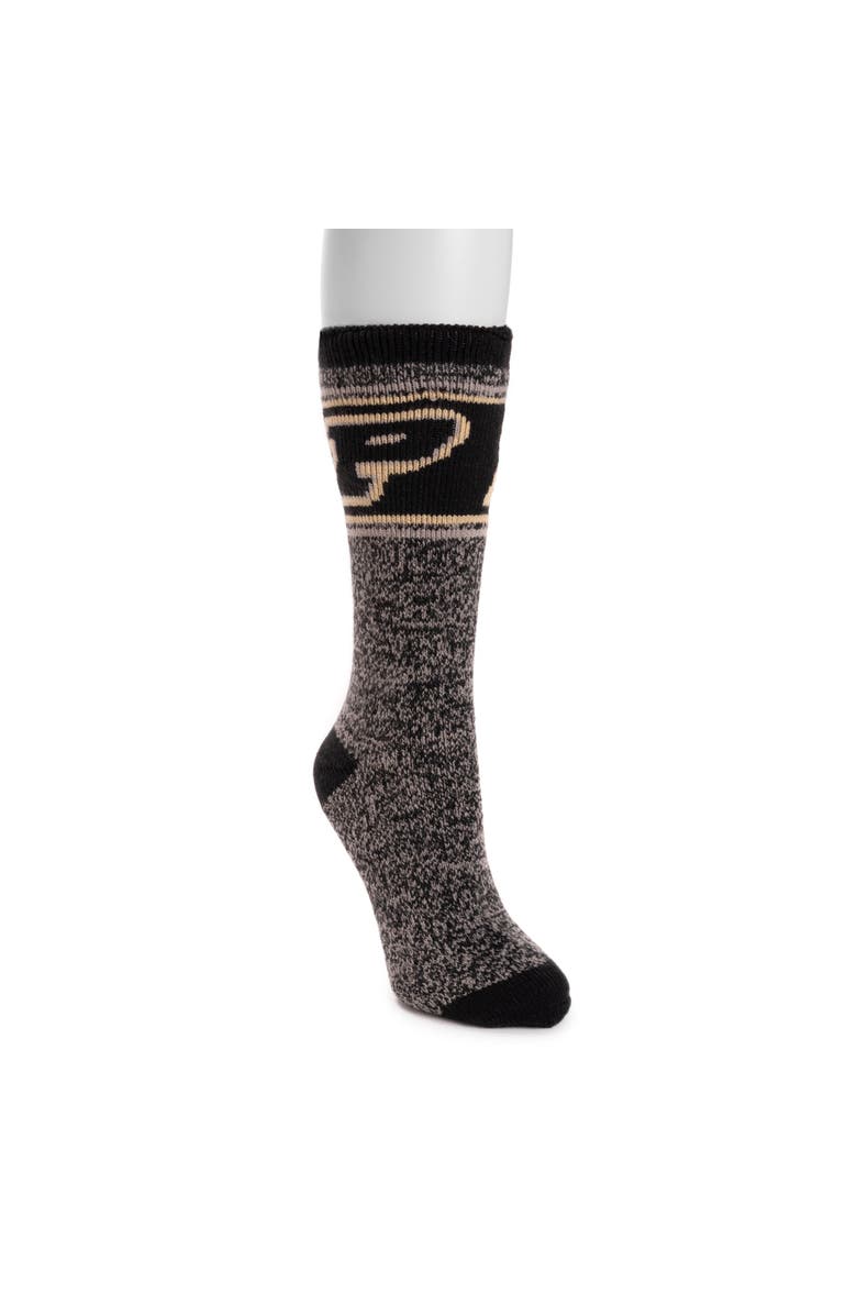 MUK LUKS Gameday Heat Retainer Socks, Main, color, Purdue