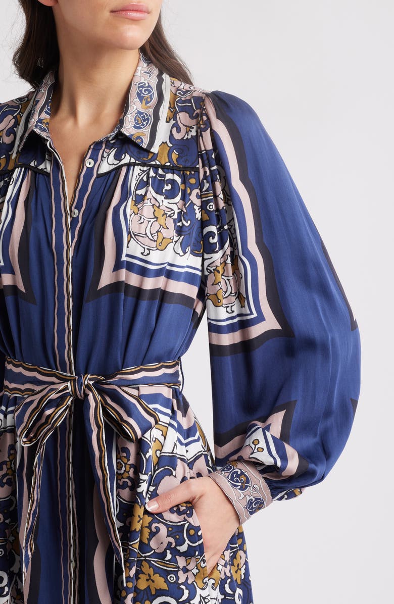 Cleobella Charisma Long Sleeve Satin Minidress, Alternate, color, 