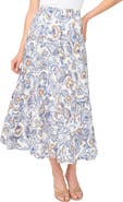 Halogen® Print Tiered Midi Skirt