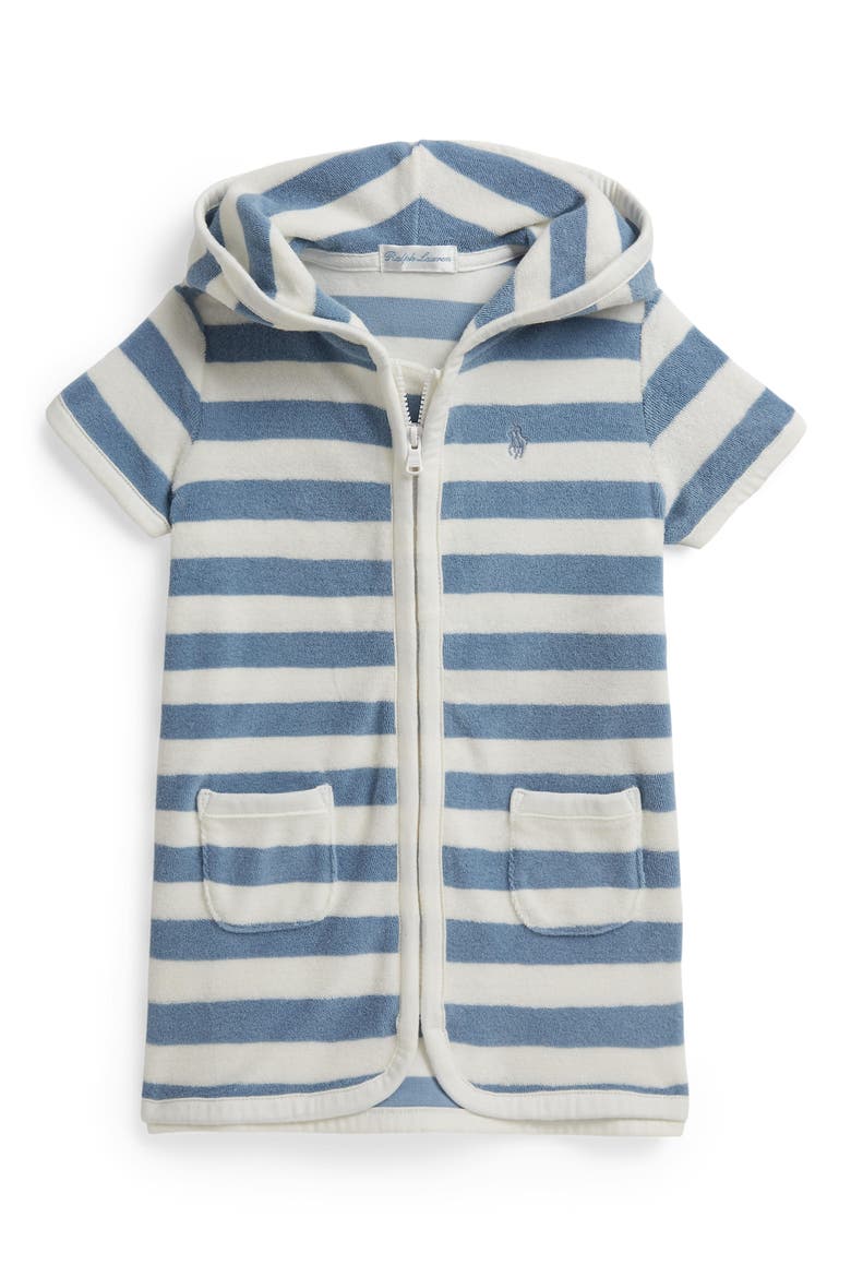 Stripe Hooded Cotton Blend Terry Cover-Up, Main, color, MULTI