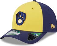 New Era Men's New Era Gold/Navy Milwaukee Brewers Player Replica 9FORTY Adjustable Hat