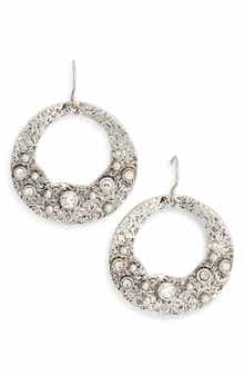 Karine Sultan Textured Open Ring Drop Earrings