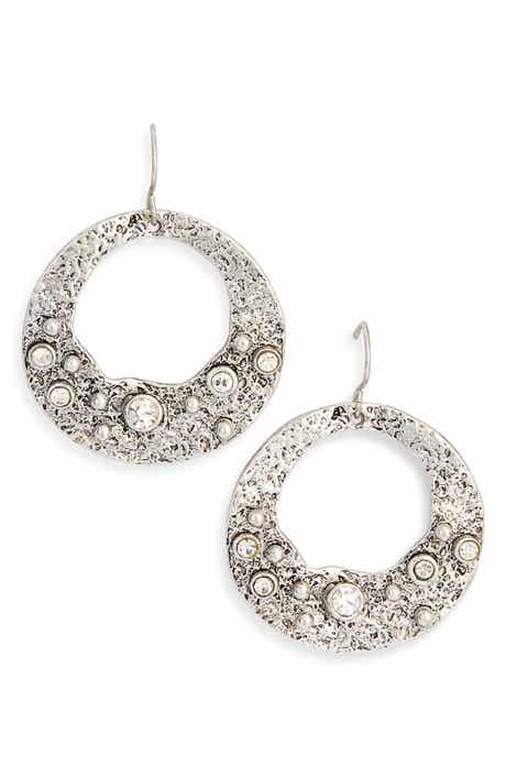 Karine Sultan Textured Open Ring Drop Earrings