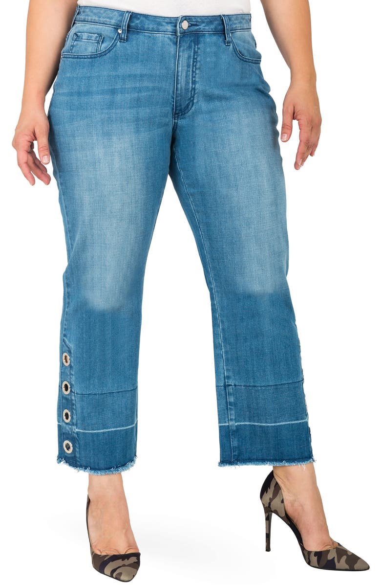 Standards & Practices Meryl Grommet Detail Wide Leg Jeans, Main, color, Blue