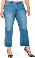 Standards & Practices Meryl Grommet Detail Wide Leg Jeans