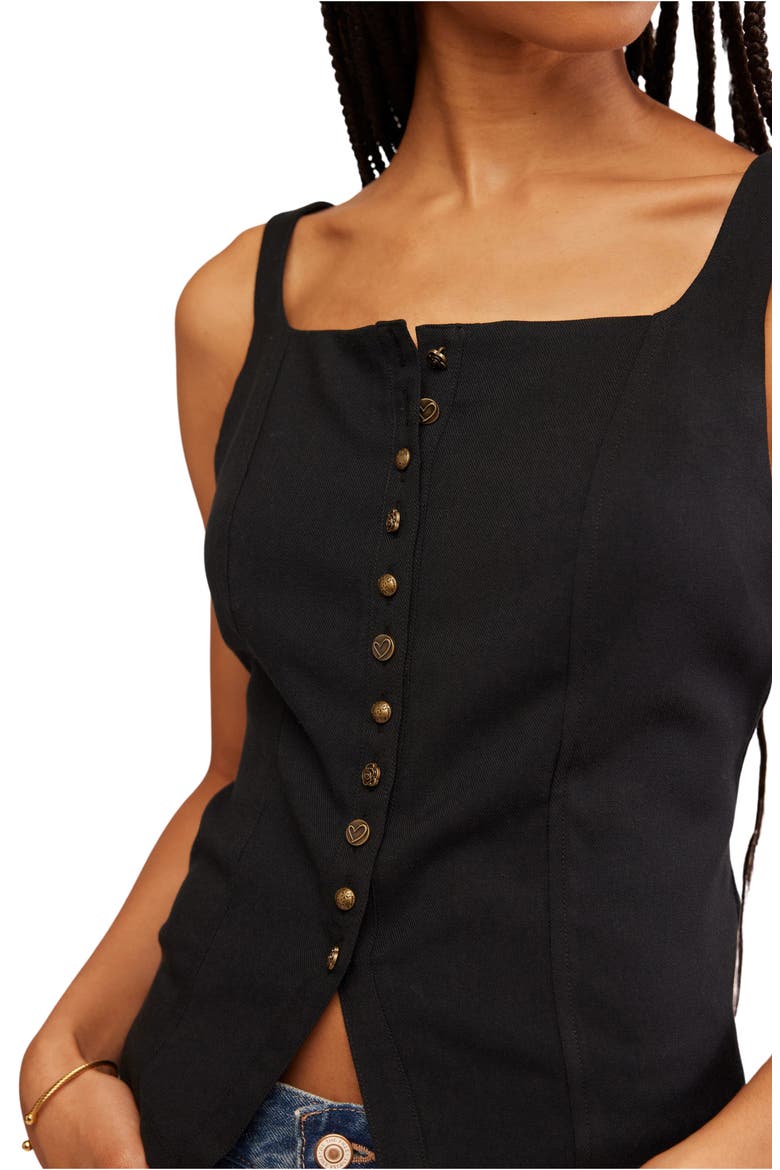 A Moment In Time Back Lace Vest, Alternate, color, BLACK