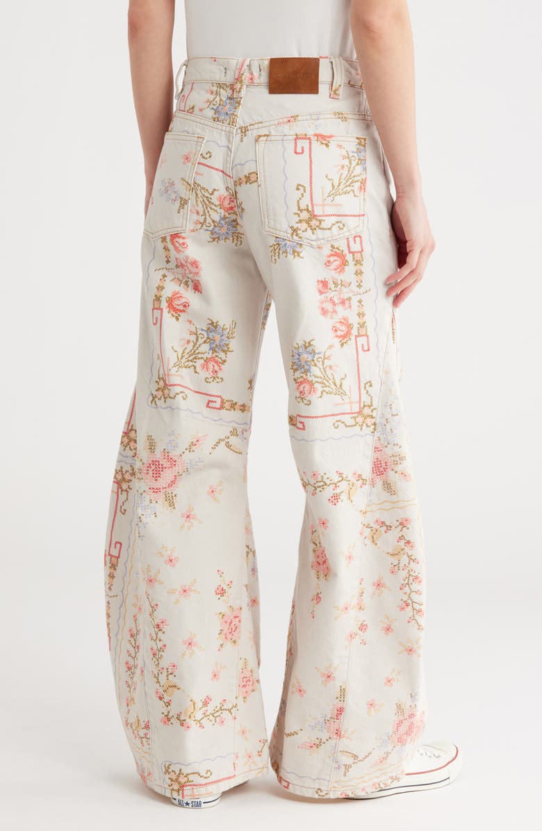 Free People Eden Print Flare Jeans, Alternate, color,