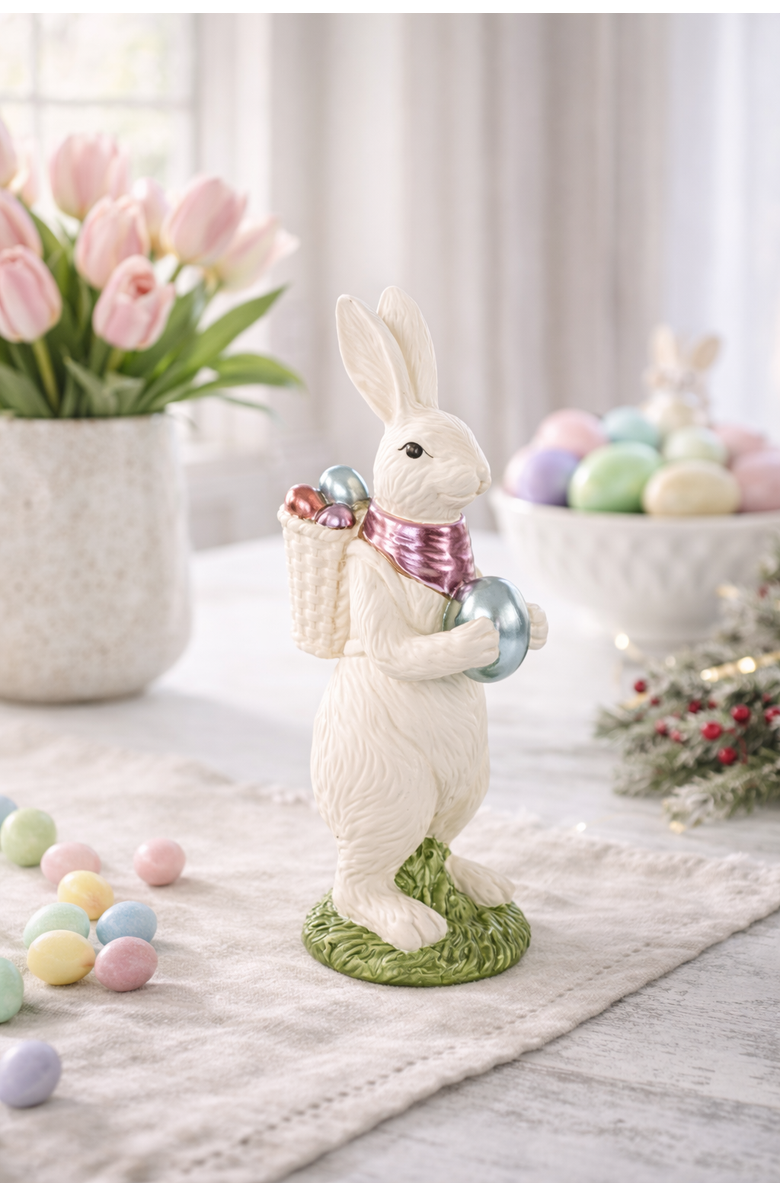 Gallerie II Chocolate Medium Easter Rabbit Figurine, Alternate, color, White