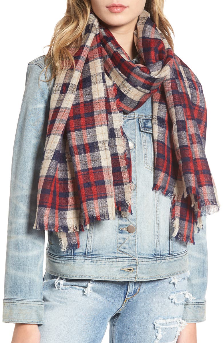 Shiraleah Christy Check Scarf, Main, color,