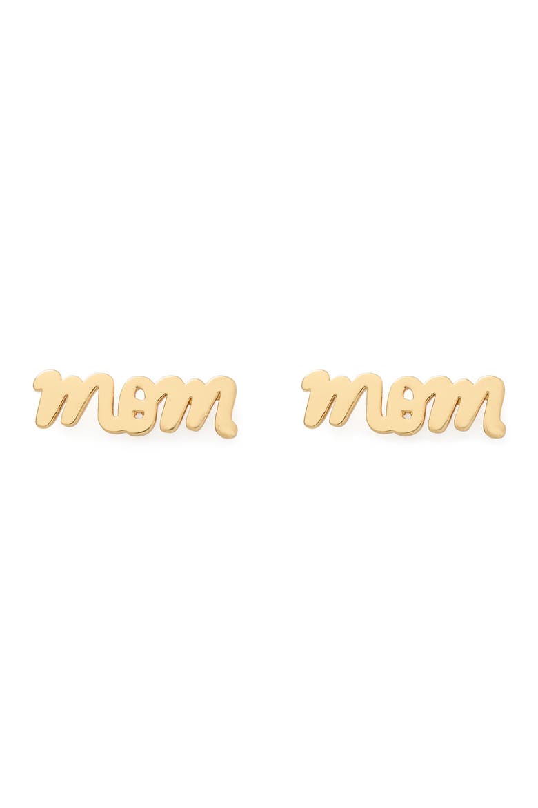 mom stud earrings, Main, color, GOLD