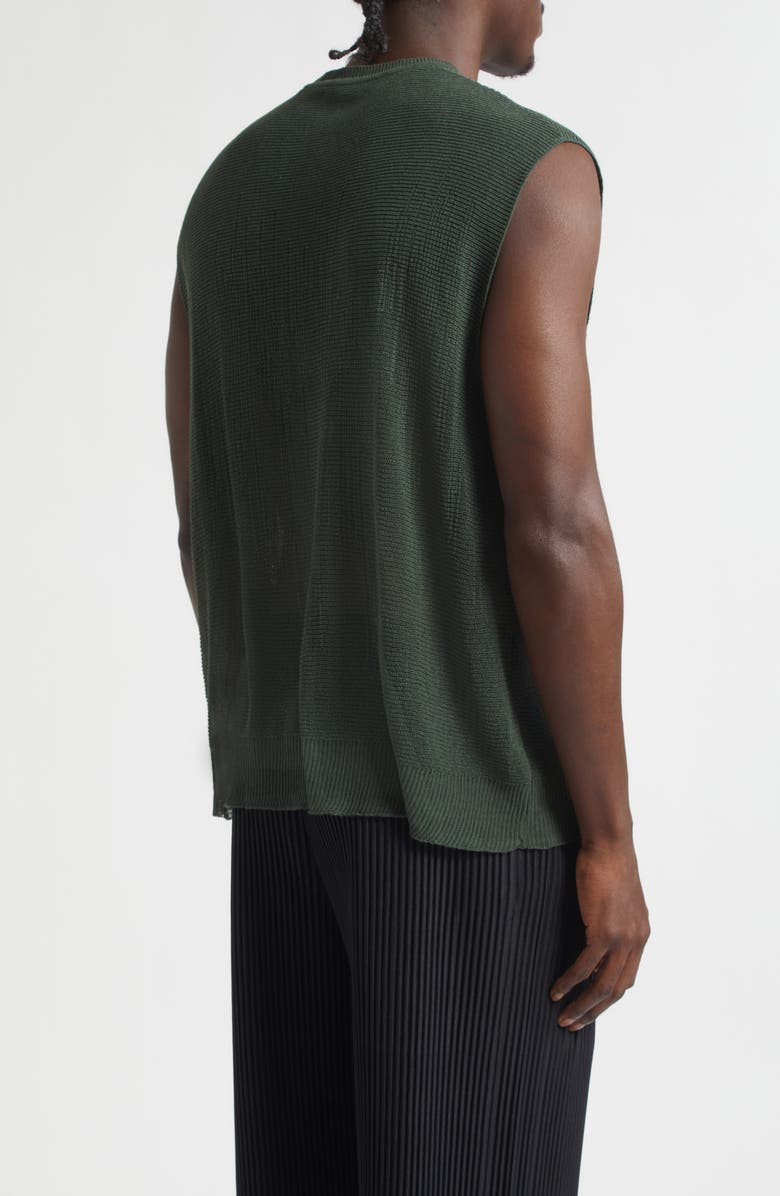 Homme Plissé Issey Miyake Brush Close-Up Crewneck Sweater Vest, Alternate, color, Green