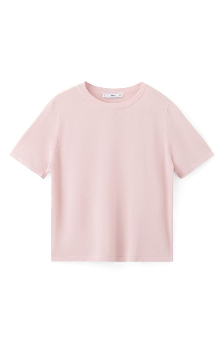 MANGO Short Sleeve Sweater, Alternate, color, Pastel Pink
