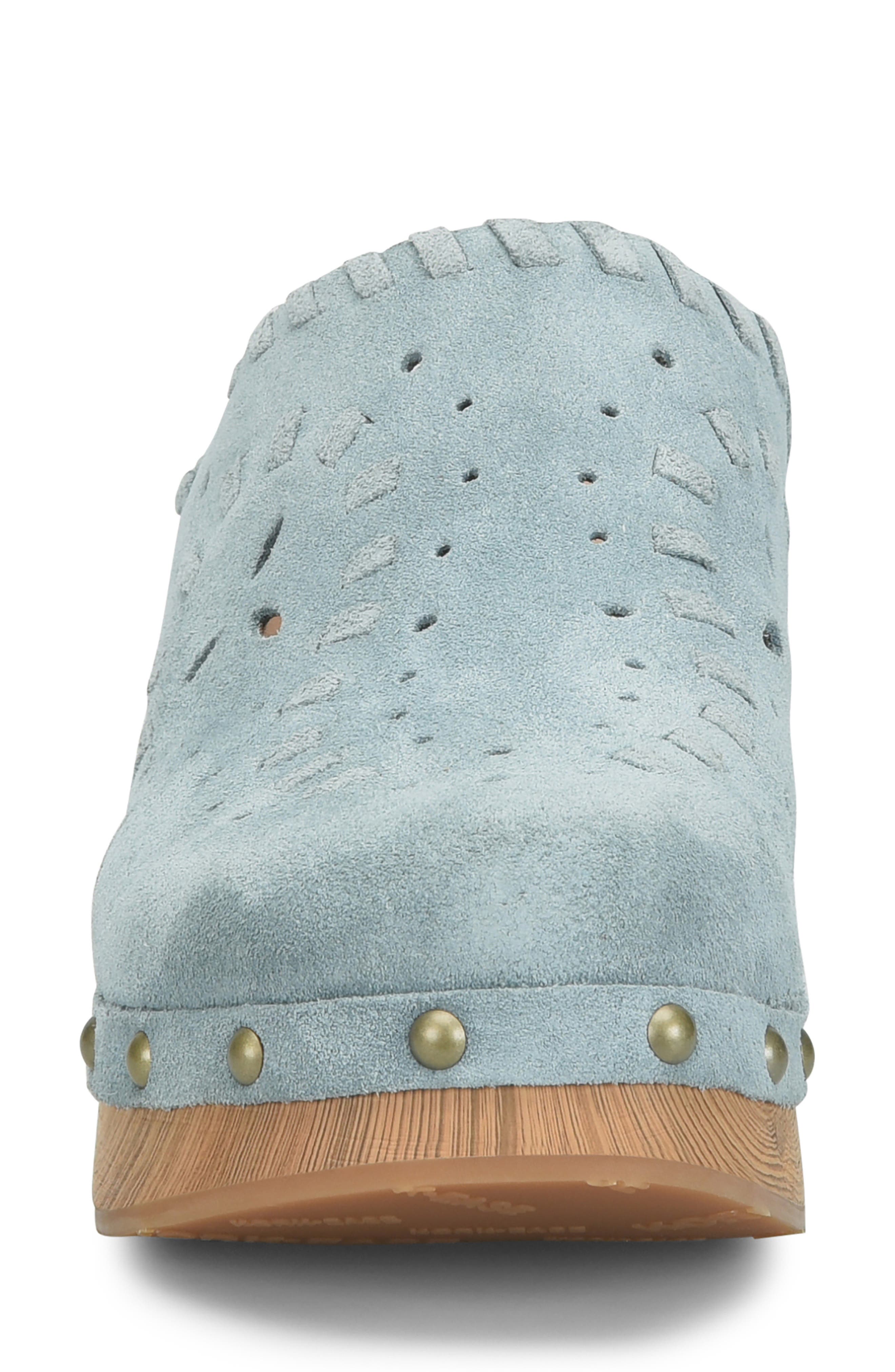 Tomika Perforated Clog, Alternate, color, LIGHT BLUE SUEDE
