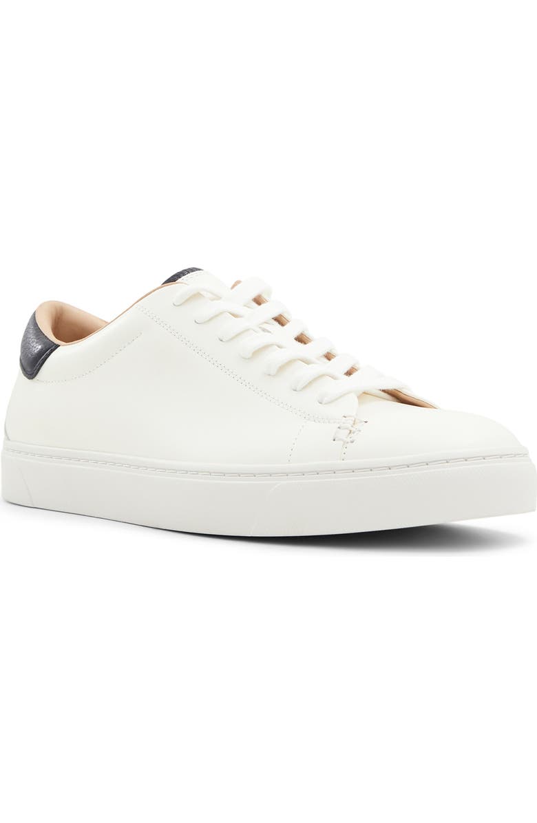 Brooks Brothers Douglass Leather Sneaker, Main, color, White