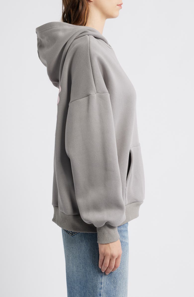 Princess Polly Graphic Print Logo Hoodie, Alternate, color, Charcoal