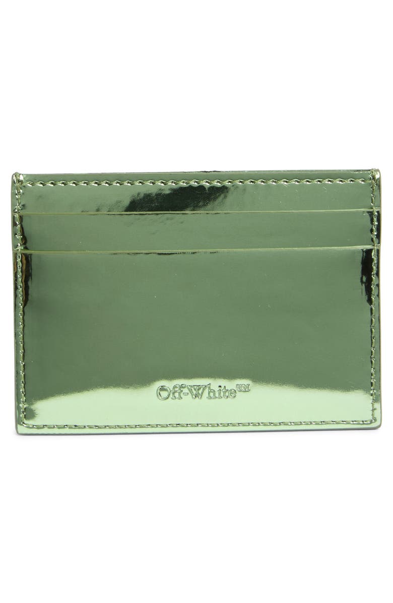 Off-White Jitney Quote Slim Leather Card Case, Alternate, color,